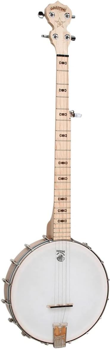 Deering Goodtime LEFT HANDED 5-String Openback Banjo with Hard Case Instrument Alley Open Back Bundle (Nickel Hardware)