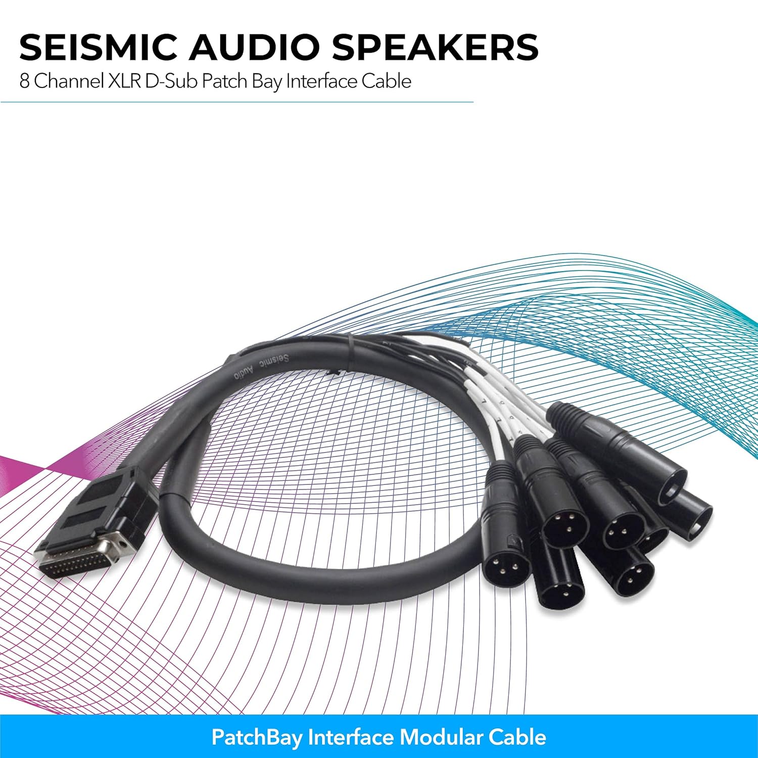 Seismic Audio Speakers DB25 to 8 Channel ¼” XLR Male 3 Foot D-Sub Snake Cable, PatchBay Interface Modular Cable