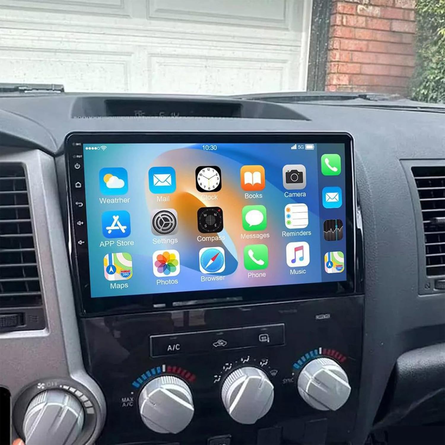 PHEZEN 8 CORE 10 inch Touchscreen Car Stereo Fit for Toyota Tundra 2007-2013, Android 13 Double Din Car Radio with Carplay & Android Auto in-Dash Navigation BT Mirror Link WiFi Backup Camera 4+64G