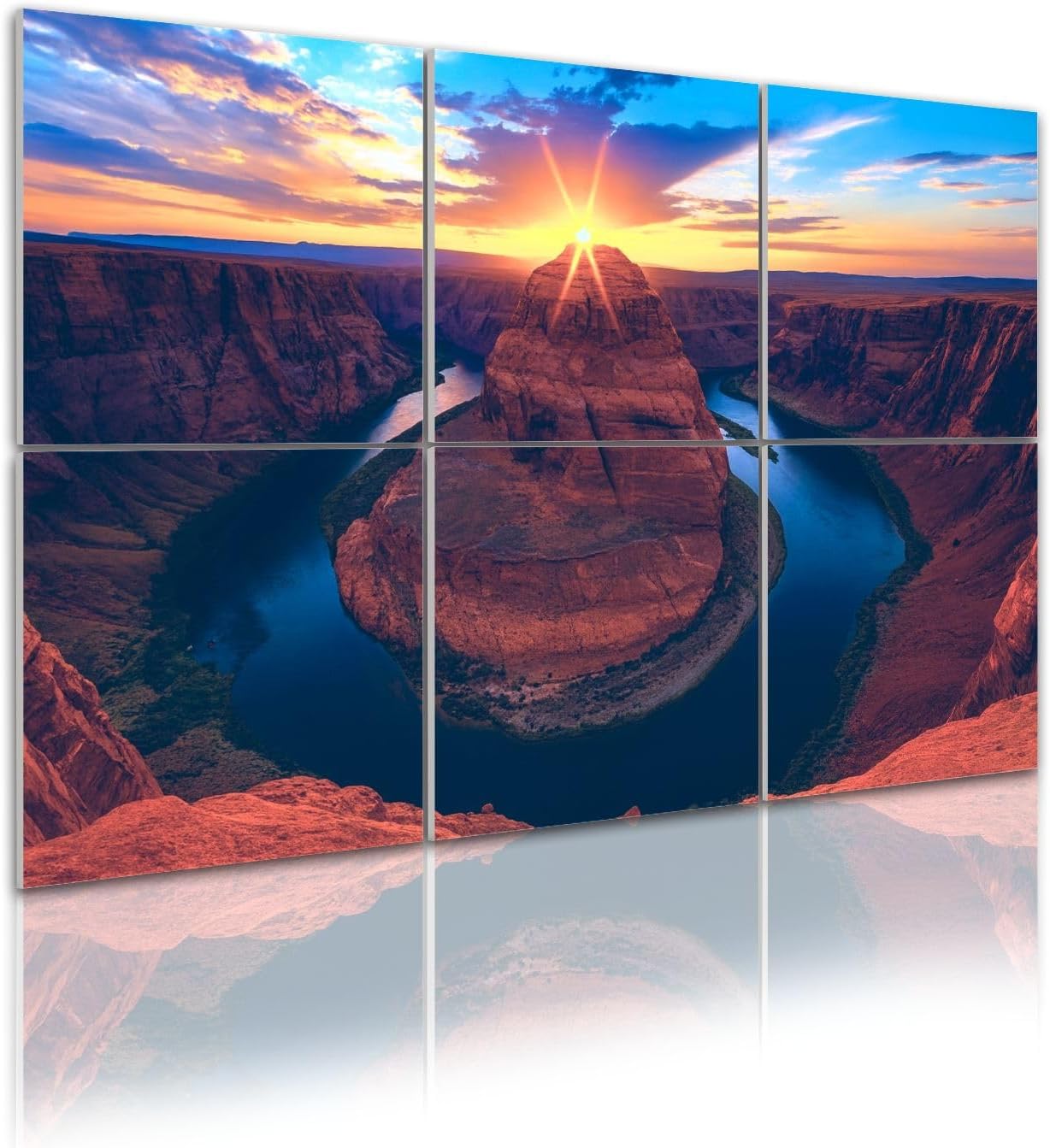 6 Pack Art Acoustic Panels Self Adhesive Horseshoe Bend Canyon Arizona scenics Decorative Soundproof Wall Panels Sound Absorbing Panel 48