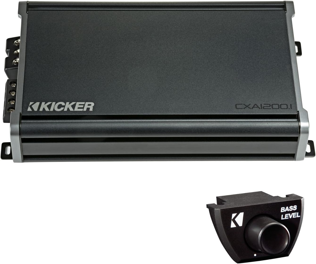KICKER CXA1200.1 1200 Watt Mono Class D Car Amplifier Amp Bundled with Compatible Bass Knob CXARC