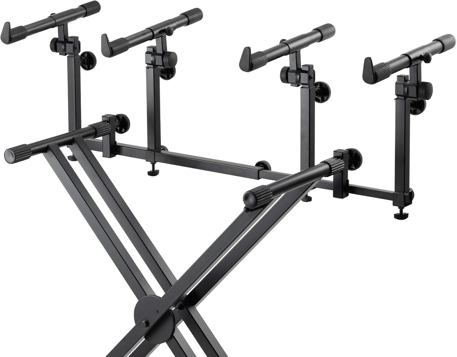 On-Stage KSA8500 Deluxe Keyboard Tier (Multi-Level Keyboard Support for Stacking Digital Pianos, MIDI Controllers, Synthesizers&Organs, Up to 66LBs, Adjustable Arm, Fits X-Style Stands, Black)