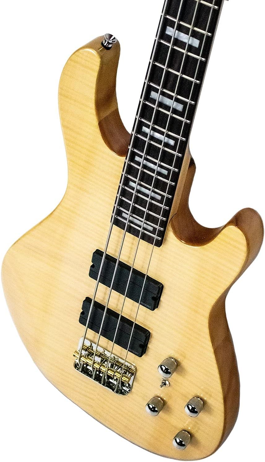 Sawtooth Mod24 Series Natural Flame Maple 24 Fret Electric Bass Guitar