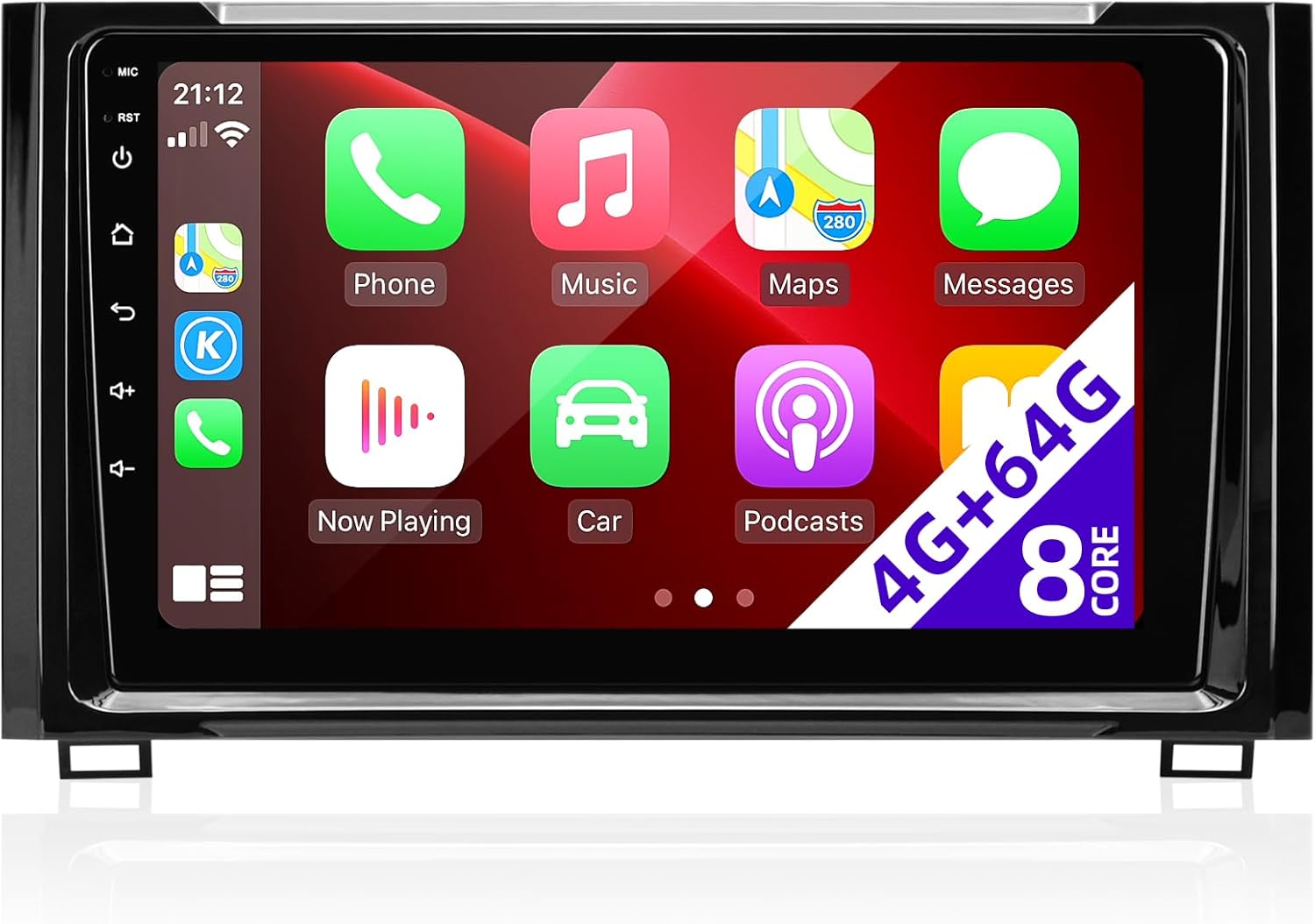 for Toyota Tundra 2014-2021 Radio Upgrade Compatible with Wireless Carplay Android Auto 8 core 4+64GB Head Unit Touch Screen Car Stereo Bluetooth GPS Navigation FM AM WIFI Rear Camera Media Play