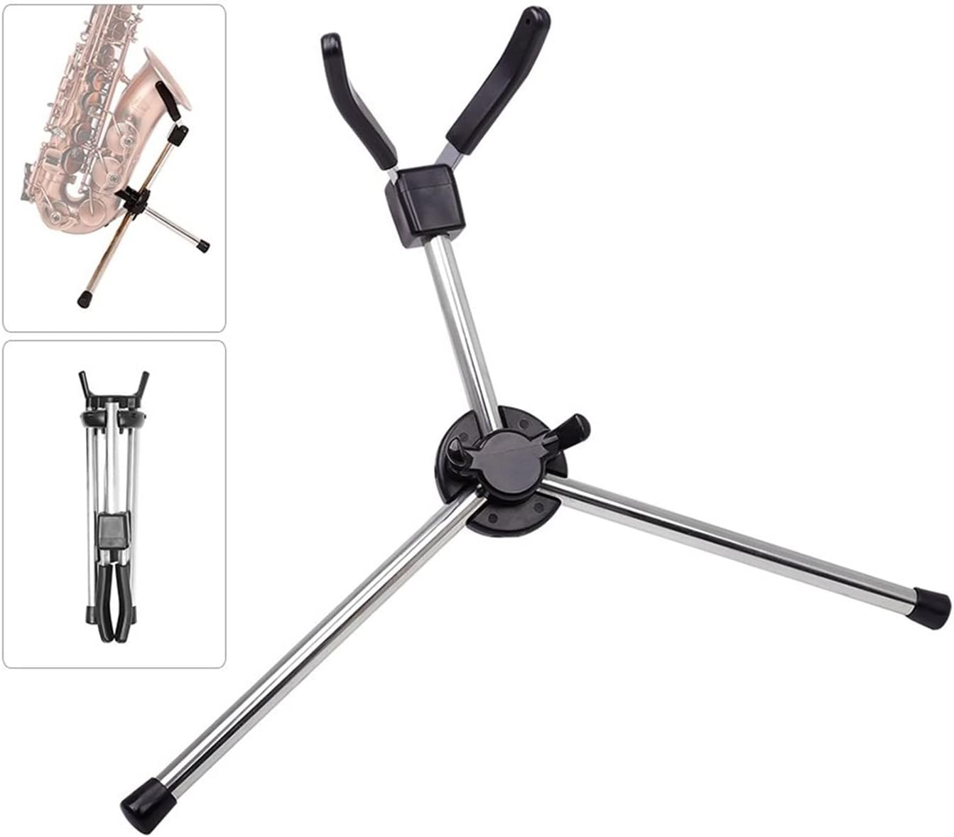 Sax Replacemen Set Foldable Saxophone Stand Portable Alto Saxophone Aluminum Floor Stand Saxophone Accessories