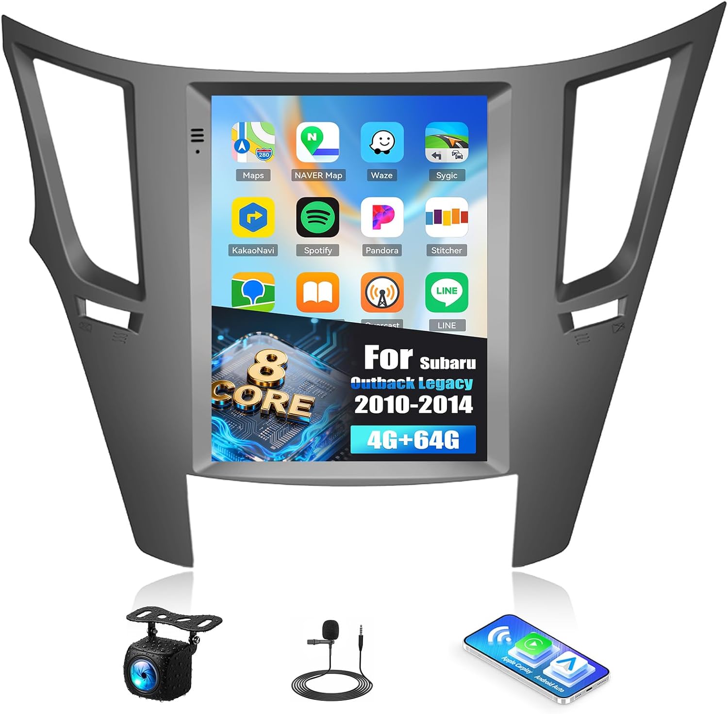 6G+128G 8 Core Radio for Subaru Outback Legacy 2010-2014 Android Car Stereo Wireless CarPlay Android Auto 9.7 Inch IPS 1280 * 720 Touchscreen Bluetooth5.0 GPS DSP FM/RDS WiFi SWC AHD Rear Camera