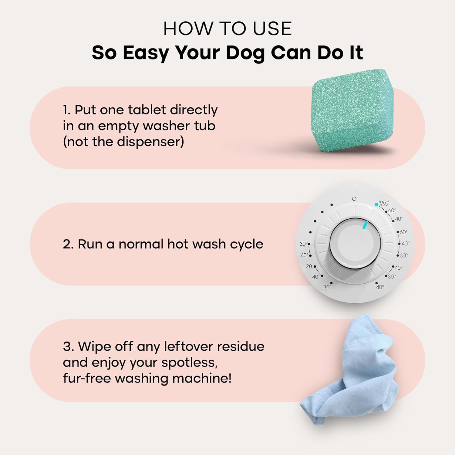 Uproot Clean Hairmageddon Survival Kit & Washing Machine Cleaner Tablets Pro: 3 Uproot Clean Pet Hair Remover Sizes & Washer Machine Cleaning Tablets for Pet Owners - Spotless House & Perfect Laundry