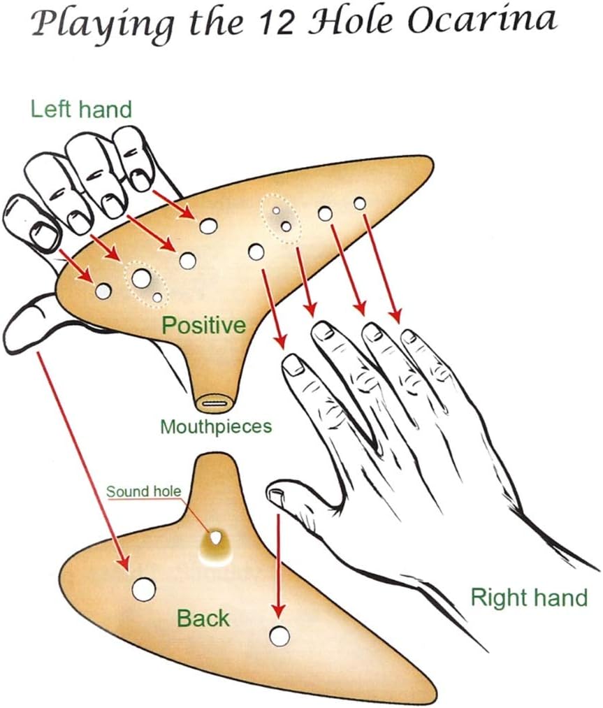 Ocarina Instrument,Musical Instrument, Ocarina ，ocarina instrument, Alto 12 Hole Tone Ocarina CeramiFlute Sky with Neck Strap Cord Bright Glaze Pottery Woodwind Instrument Ocarina Flute