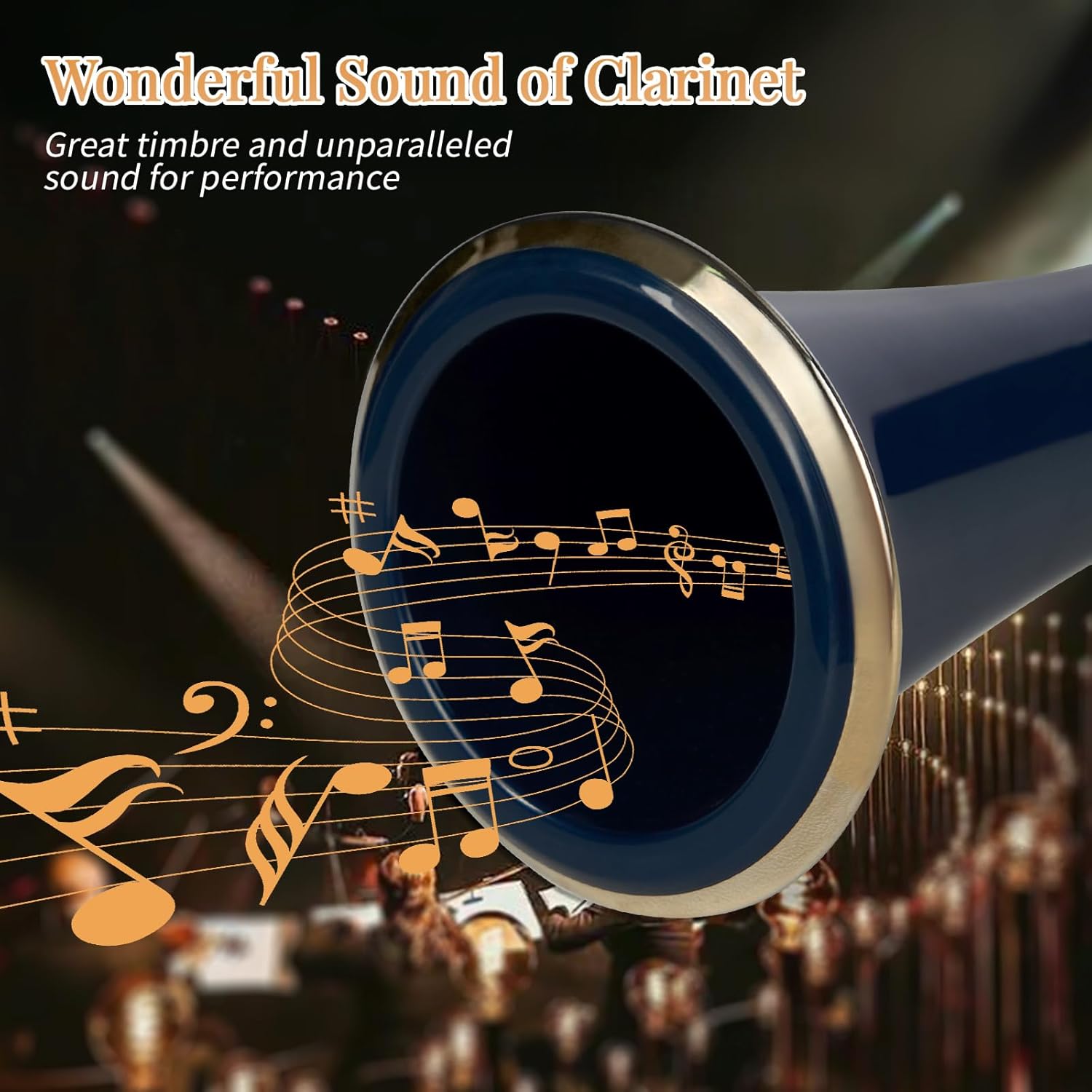 Ktaxon Bb Clarinet for Beginners, Band & Orchestra Musical Instruments 17 Keys B Flat Student Clarinets Set with Cleaning Kit, Case, Mouthpiece, Accessories, Blue