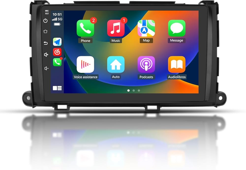 Android 13 Car Radio for Toyota Sienna 2011-2014, 9 Inch Touch Screen Stereo with Wireless CarPlay Android Auto/BT/GPS/FM/SWC Radio 2GB 32GB