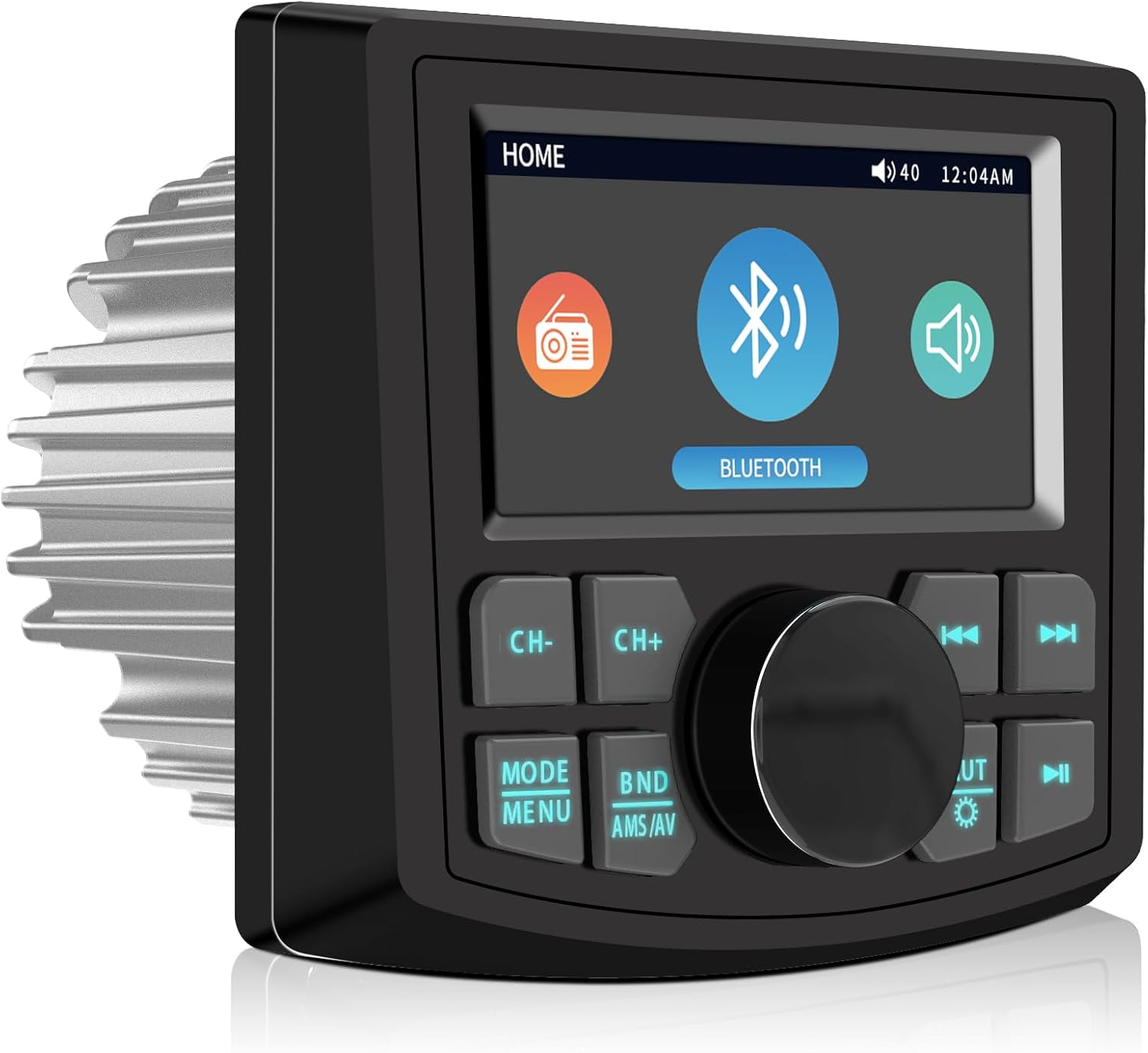 Waterproof Marine Radio Stereo for Boat: Bluetooth Marine Digital Media MP5 Player with 3 Inch LCD Display AM FM AUX USB EQ Subwoofer