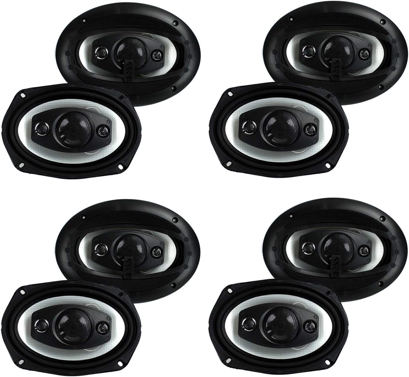 Boss Riot R94 6x9 Inch 500W 4 Way Car Coaxial Audio Speakers Stereo (8 Pack)