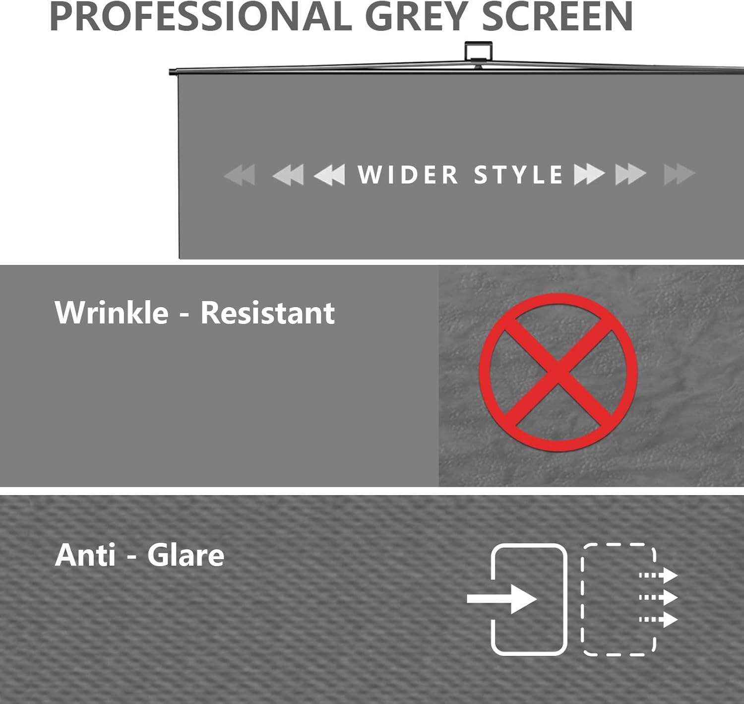 【Wider Style】 RAUBAY 78.7 x 82.7in Large Collapsible Gray Backdrop Screen Portable Retractable Panel Photo Gray Background with Stand for Video Conference, Photographic Studio, Streaming