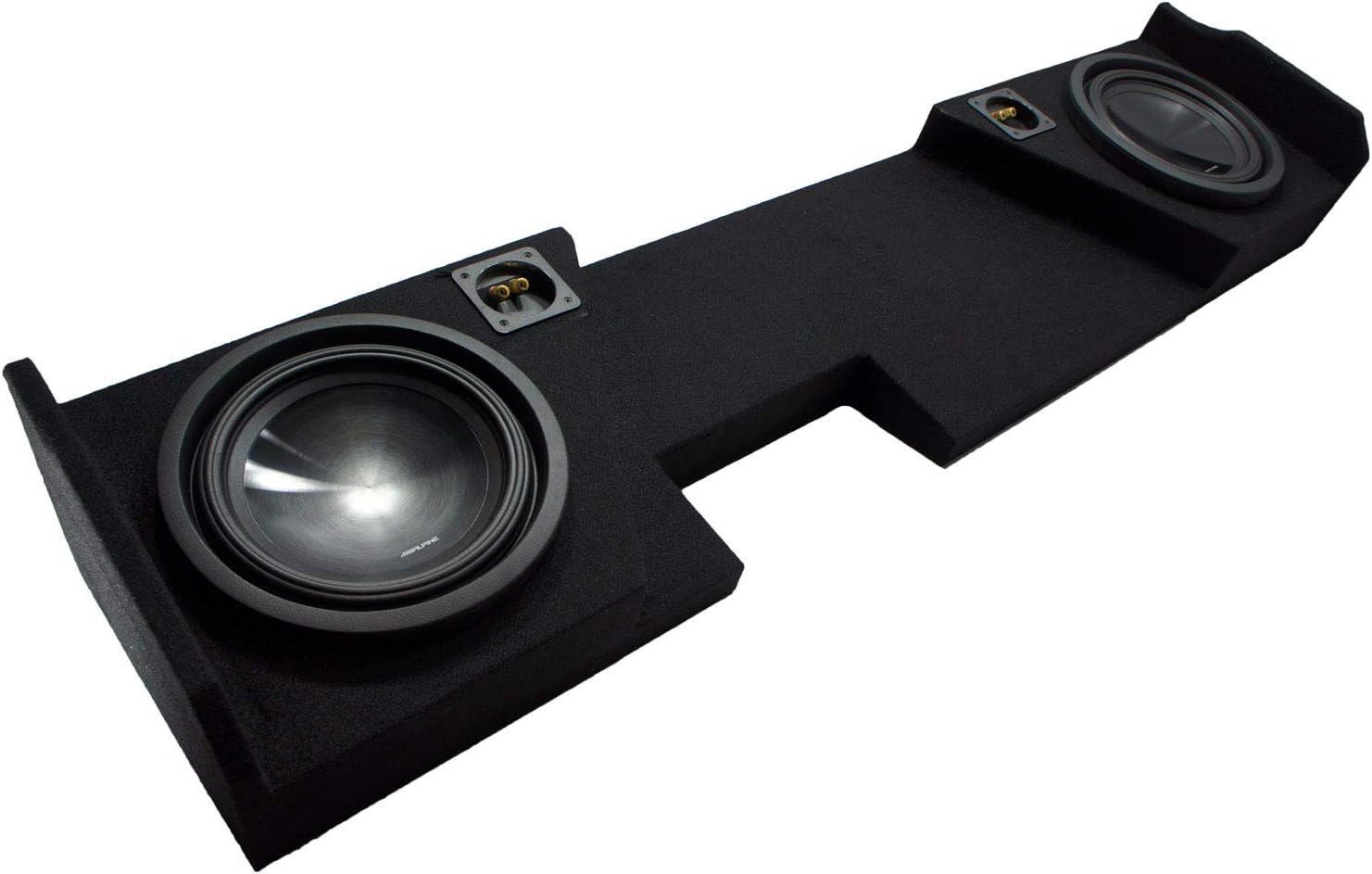 American Sound Connection Compatible with 2014-2018 Chevy Silverado Double Cab Alpine SWT-10S4 Car Audio Subwoofers Dual 10