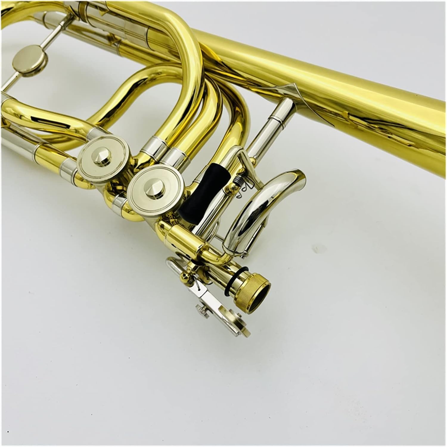 TSTS Double-Piston Trombone Bb/f Brass Plated Professional Musical Instrument Beginner Trombone