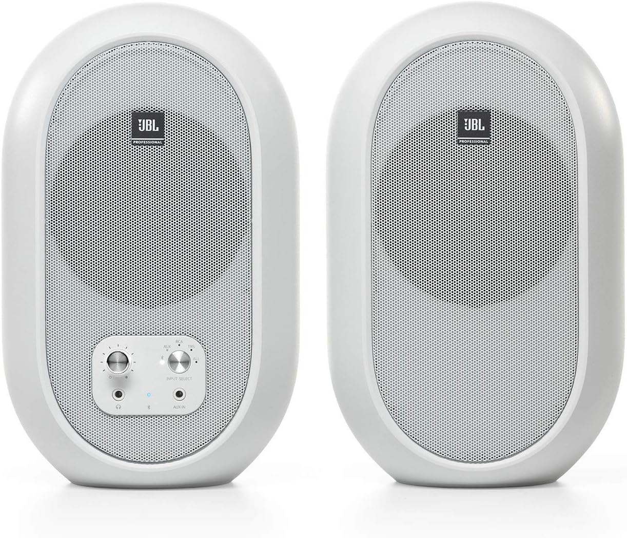 JBL Professional 1 Series 104-BT Compact Desktop Reference Monitors with Bluetooth, white, sold as pair, (JBL104-BT-WH) (Renewed)