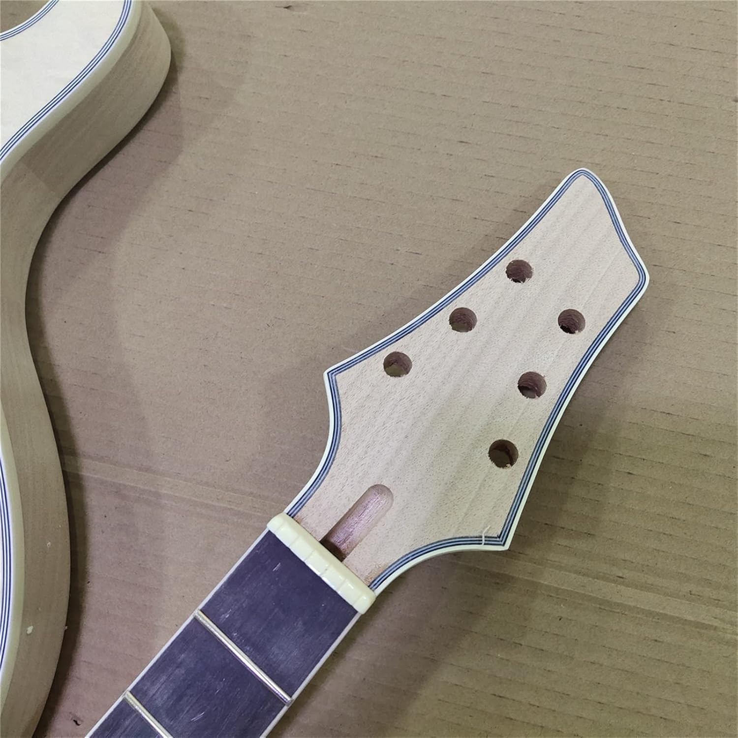 FLFL Good 1 Set Unfinished Electric Guitar Neck and Body Guitar Kit DIY Part Unfinished Guitar Kit