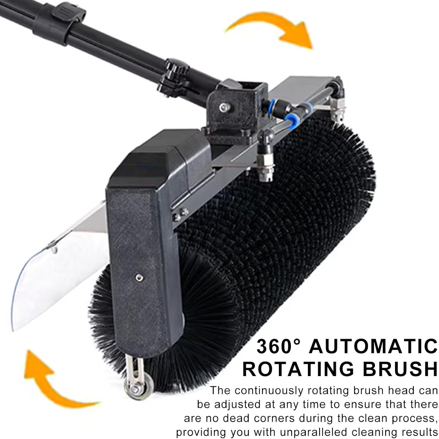 5.5 m (18 ft) Electric PV Panel Cleaning Machine - 360° Auto Rotated Brush Head,Automatic Water Supply,60 cm Cleaning Distance