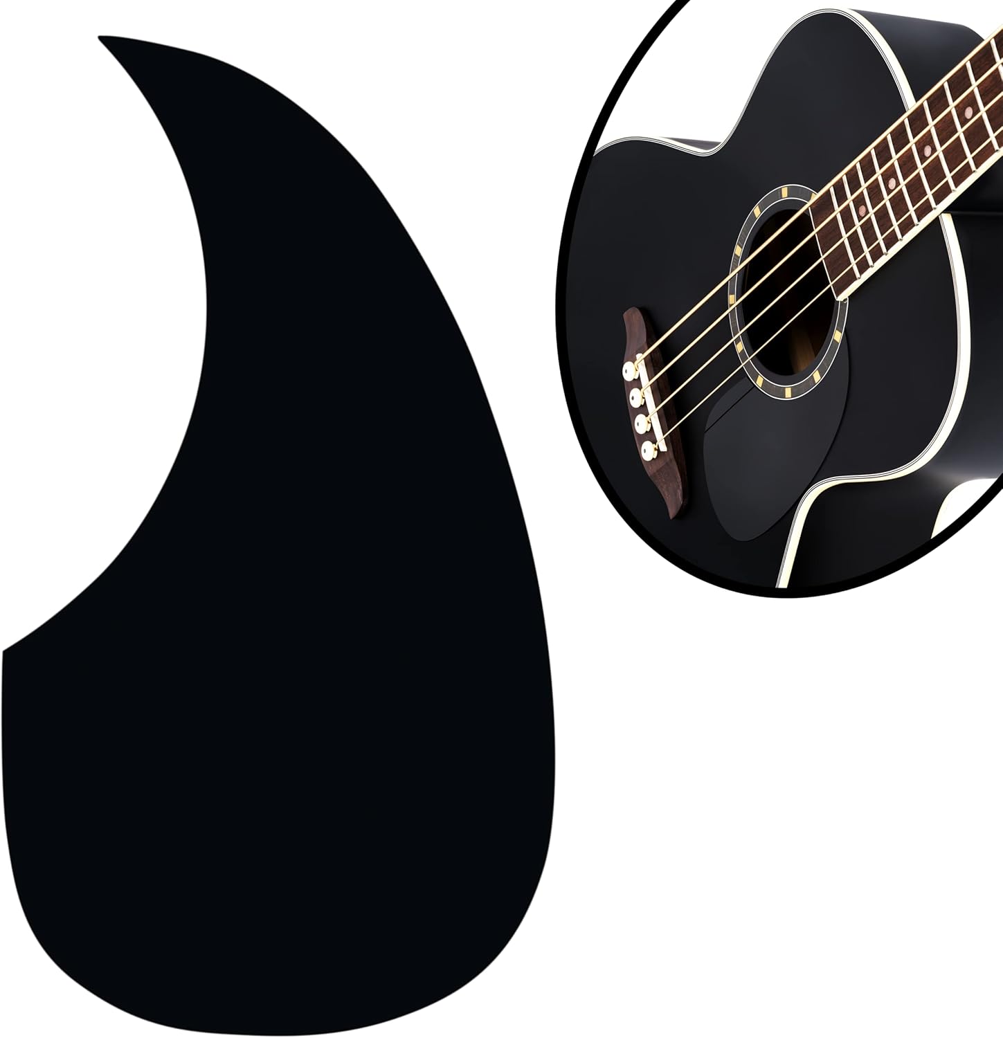 Ortega Guitars Deep Series 4 String Acoustic Bass Guitar, Right-handed, Black, (D7E-SBK-4)
