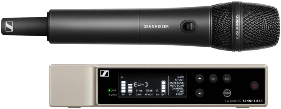 Sennheiser EW-D 835-S Set (R1-6) All-in-one Wireless Microphone System Bundle w/ Pig Hog PHM10 8mm Mic Cable, 4-pack Blucoil AA Batteries and Liquid Audio Polishing Cloth