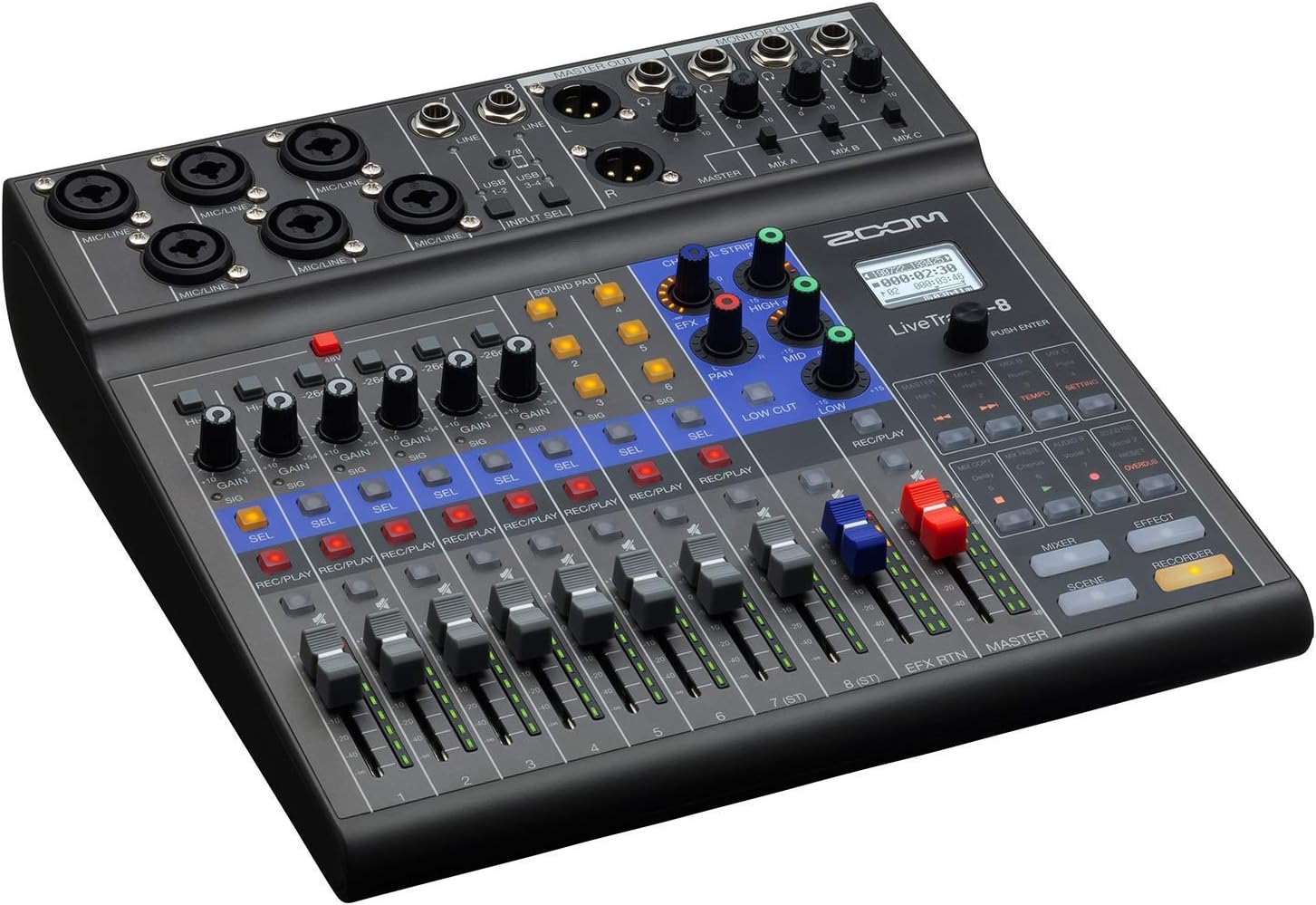LiveTrak L-8 Rack Mountable Live Mixer/Recorder (Renewed)