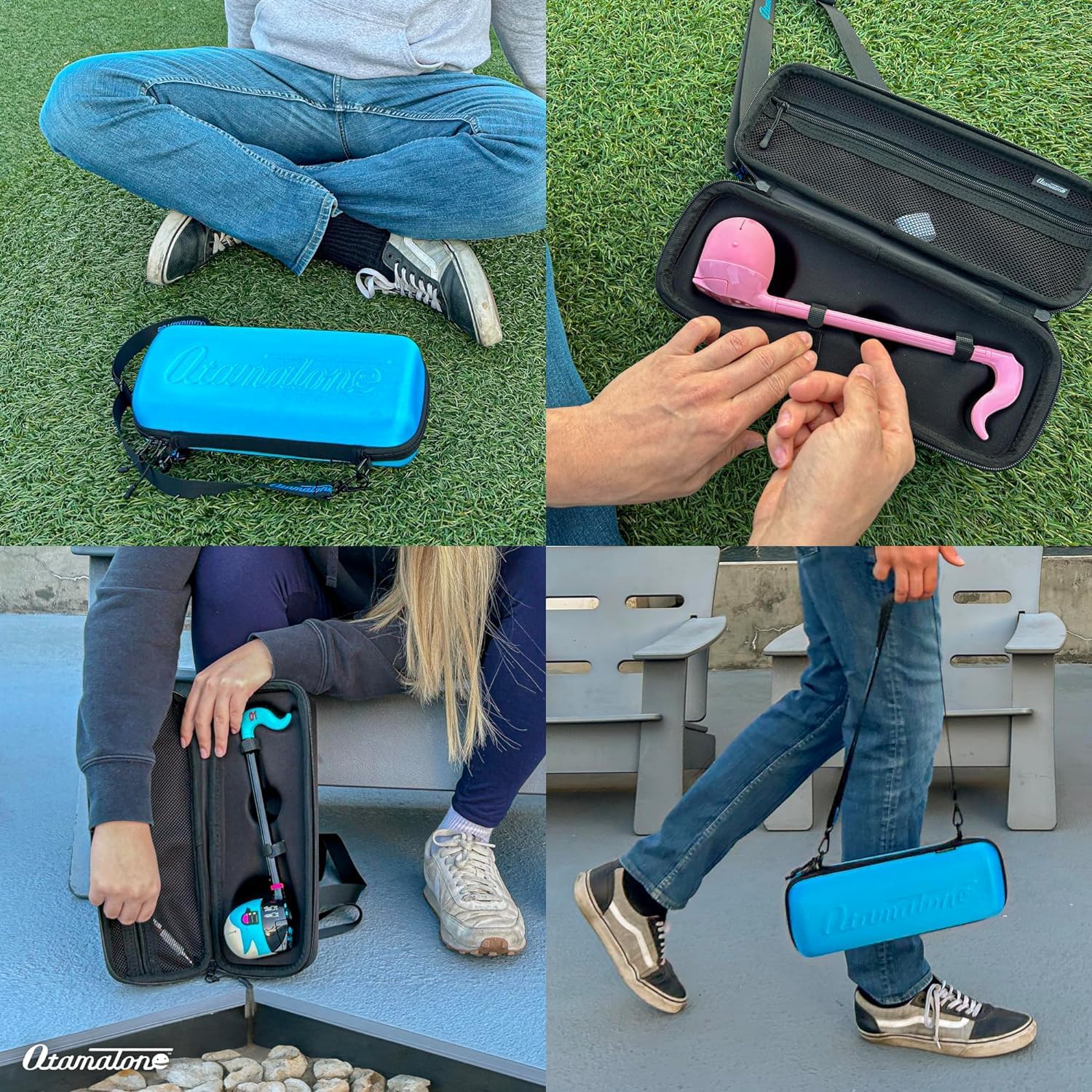 Otamatone Regular [Kirby] and Matte Case [Blue] Bundle Japanese Electronic Musical Instrument Portable Music Synthesizer from Japan Maywa Denki Award Educational Fun Gift for Children Teen Adult