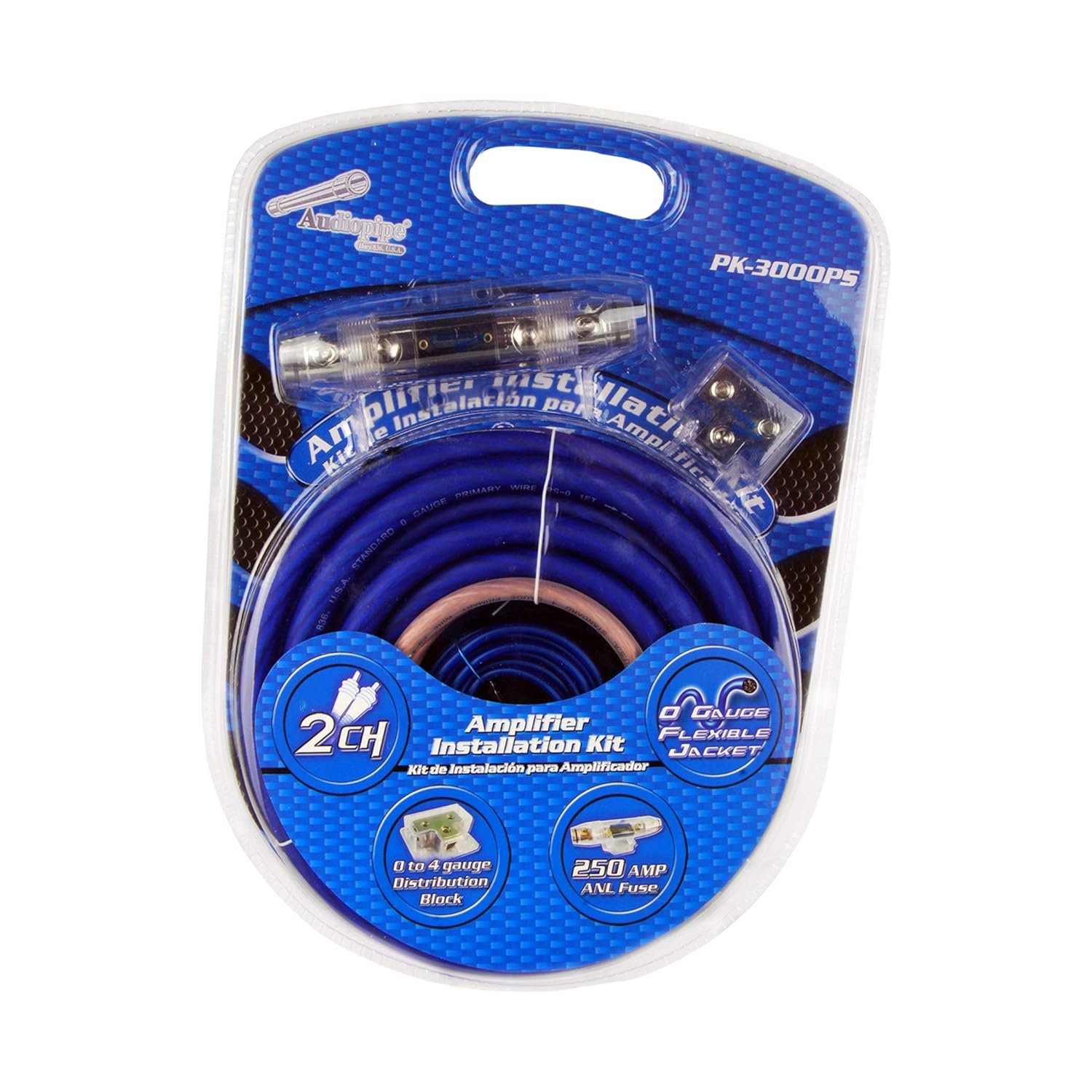Audiopipe PK3000PS 0 Gauge Flexible Cable Amp Kit