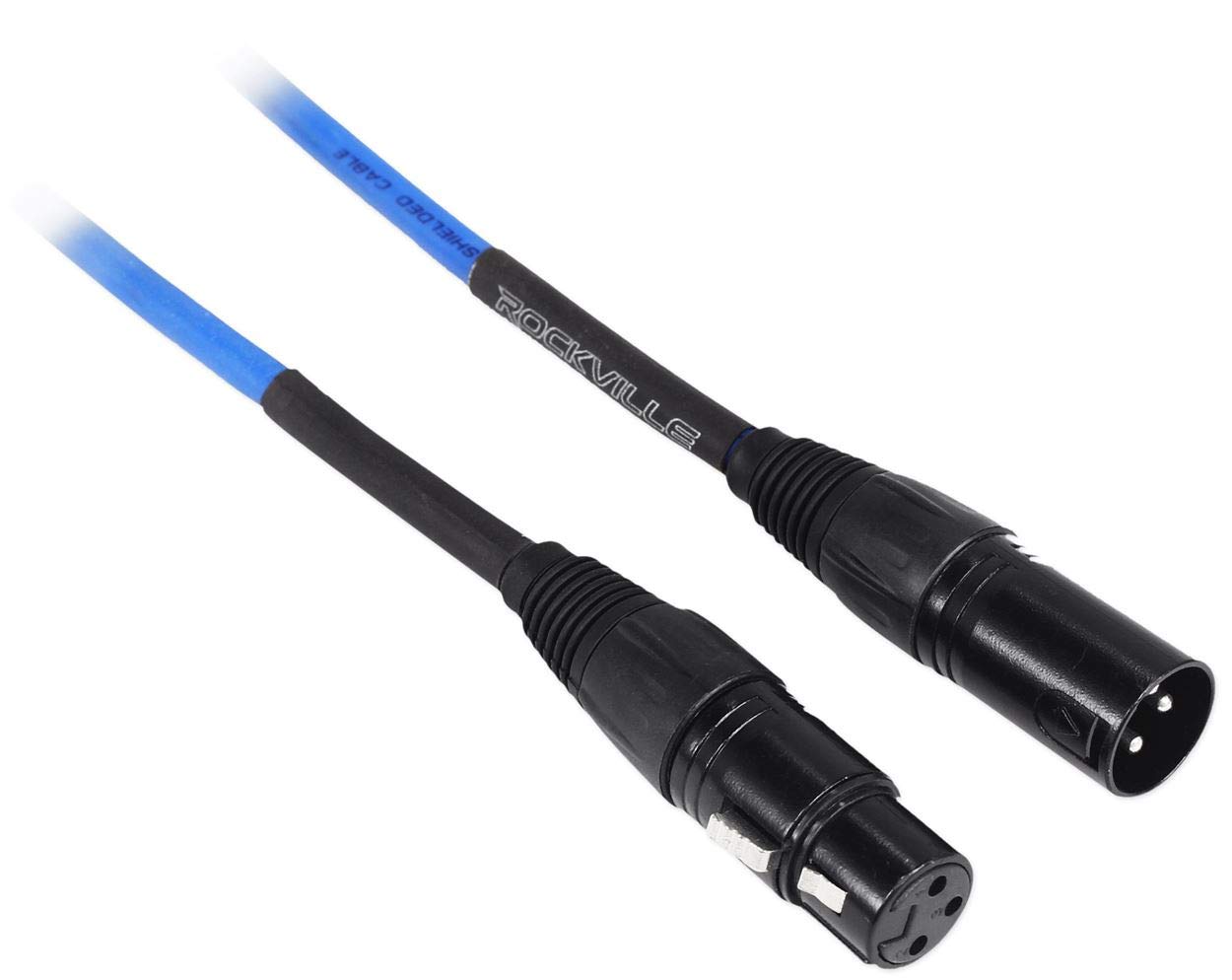 Rockville Bundle: (8) RCXFM10P-BL Blue 10' Female to Male REAN XLR Mic Cable 100% Copper (8 Items)