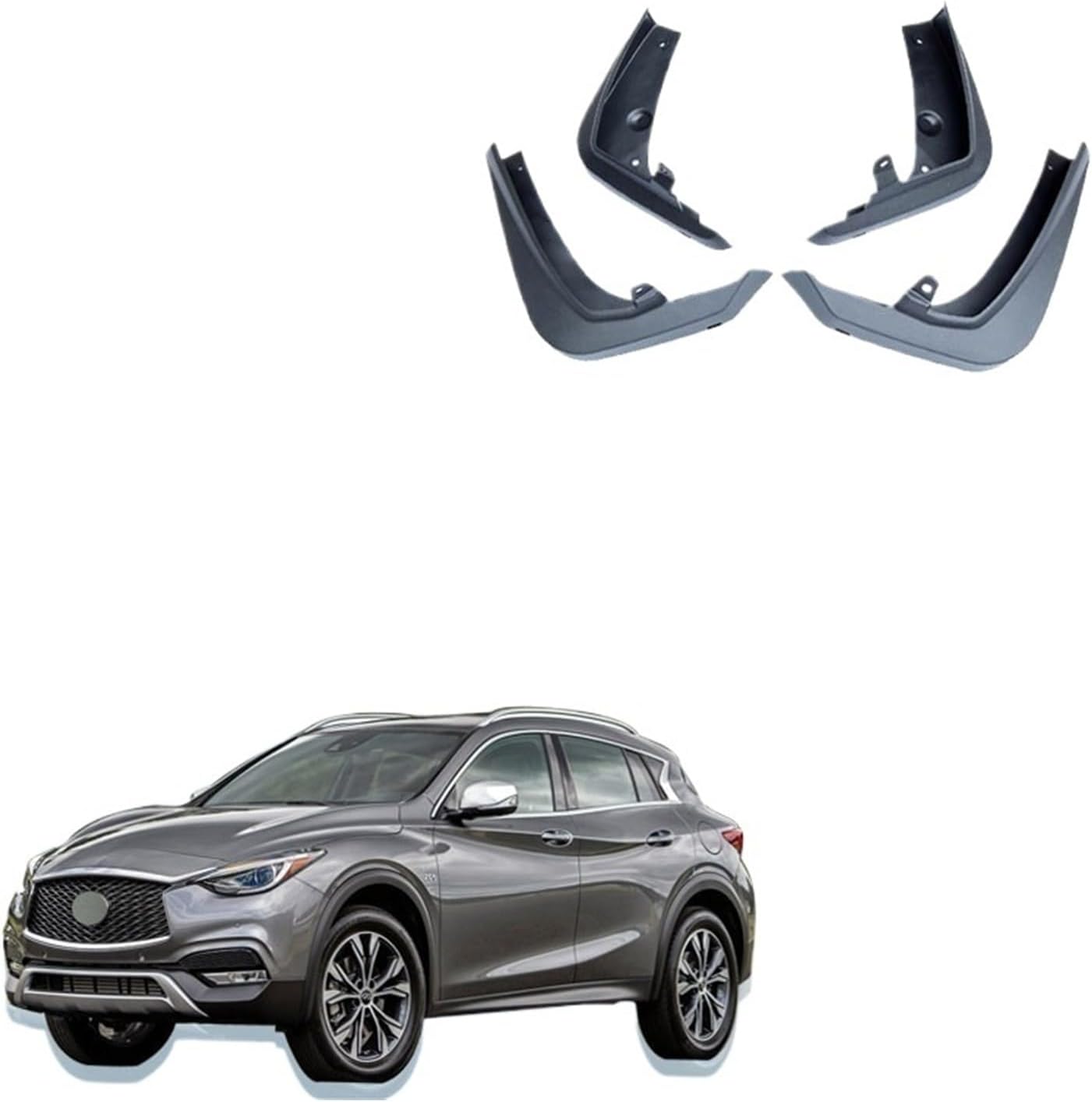 Molded Car Mud Flaps Compatible for Infiniti QX30 2017 2018 2019 Mudflaps Splash Guards Mud Flap Mudguards Fender Car Accessories