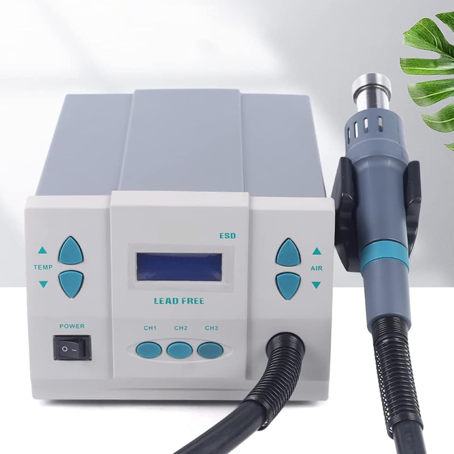 Hot air rework station, soldering hot air gun, 1000W digital display soldering station and soldering tool set, for electronic product repair and desoldering