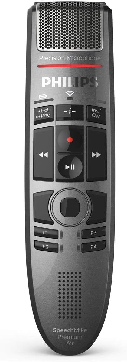 Philips SpeechMike Premium Air Wireless Dictation USB Microphone, Push-Button