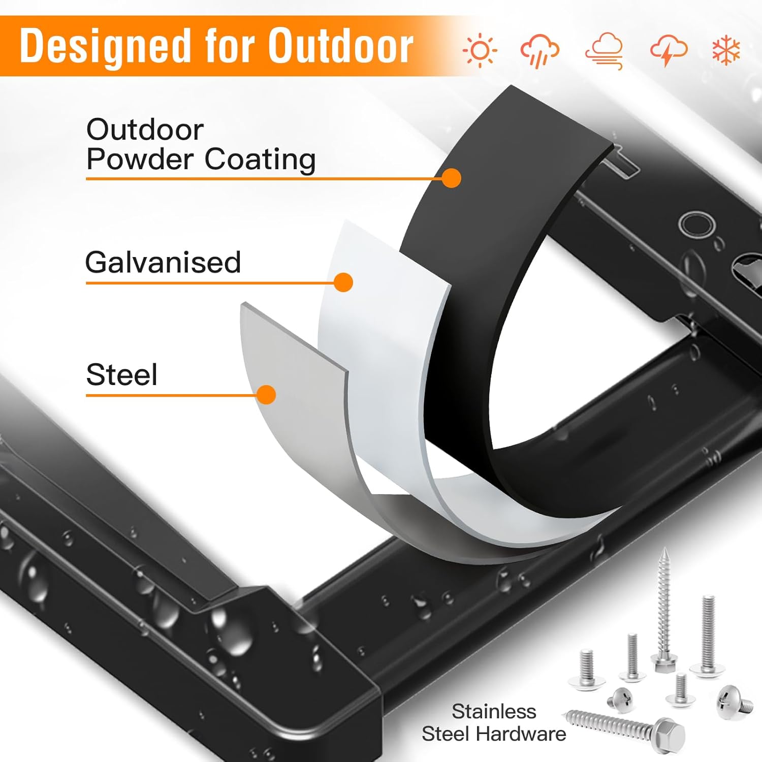 ELIVED Outdoor Long Arm TV Wall Mount for Most 42-75 Inch TVs, 37.9 Inch Long Extension Corner TV Mount, Weatherproof Full Motion tv Bracket Anti-Rust for Patio, Holds 99 lbs. Max VESA 600x400mm