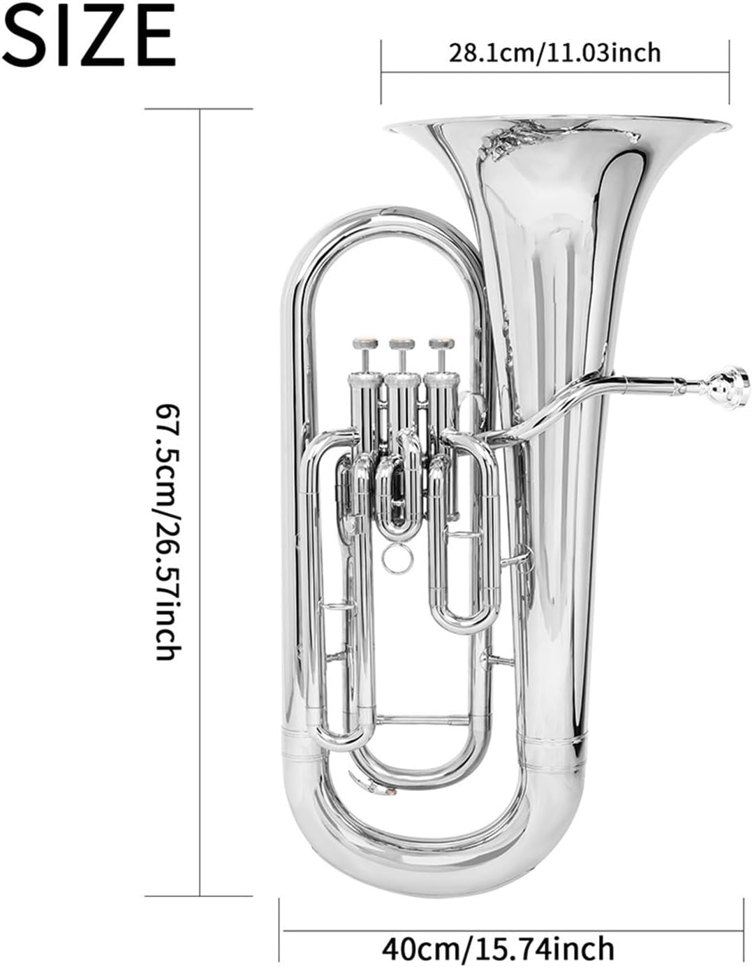 Euphonium Bb Three Key Upright French Horn Well Made Professional Musical Instrument Euphonium All-brass Instrument