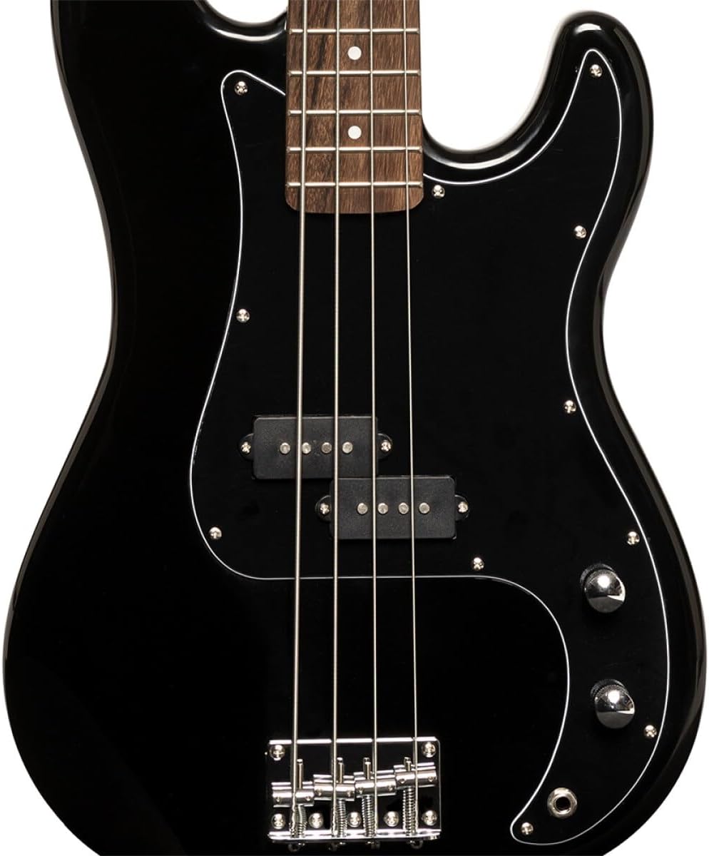 Stagg 4 String Bass Guitar, Right, Black, Full (SBP-30 BLK)