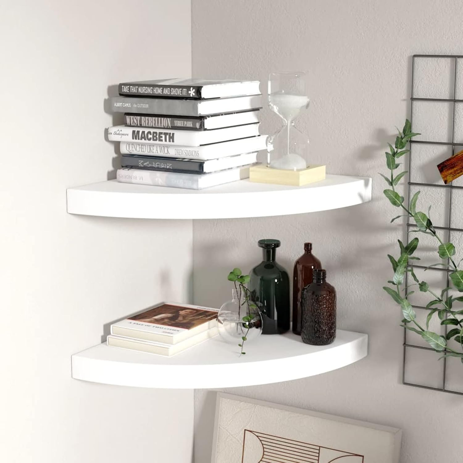 2 Pcs Floating Corner Shelf 13.8