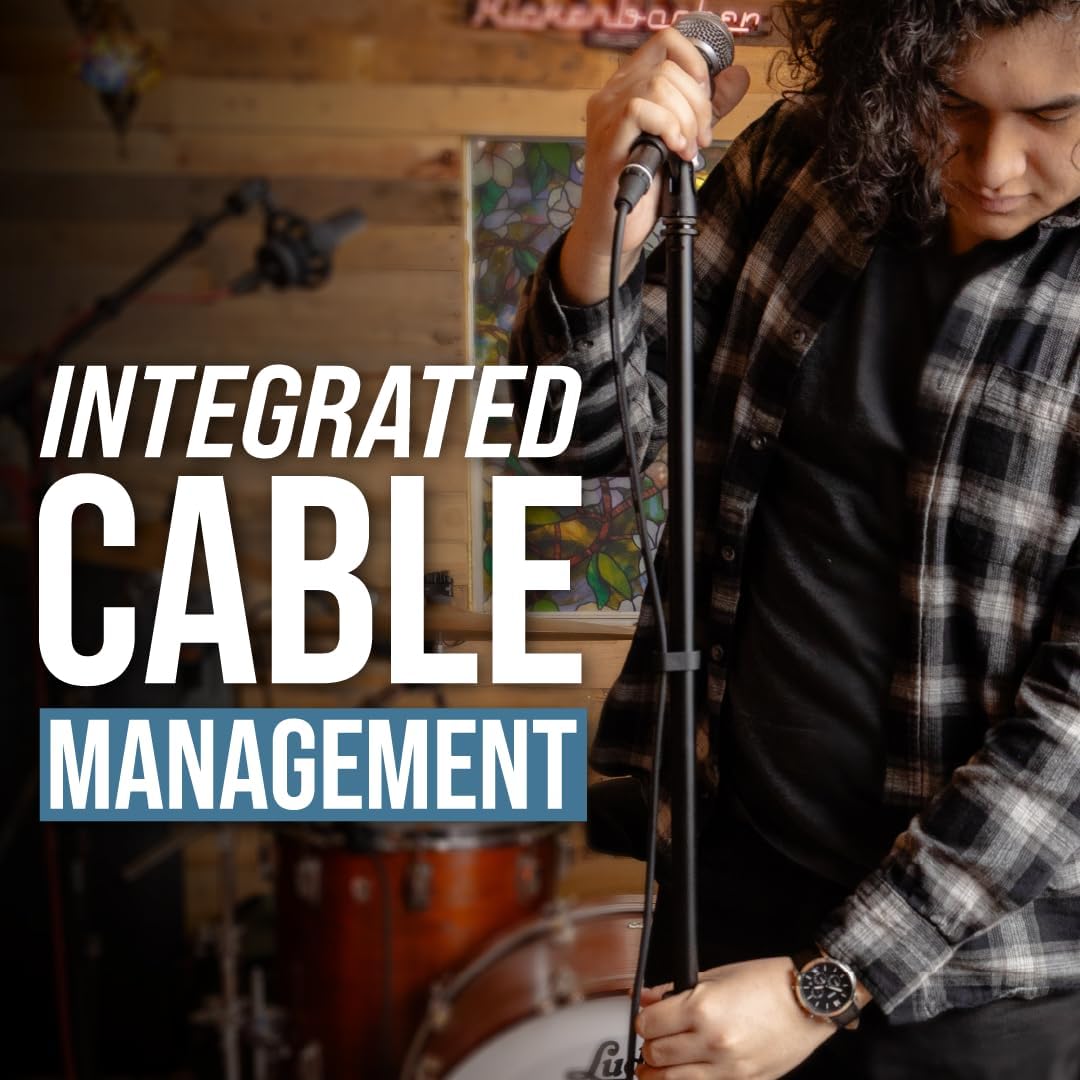 Shure by Gator Round Base Mic Stand with Standard Height-Adjustable Twist Clutch and 10