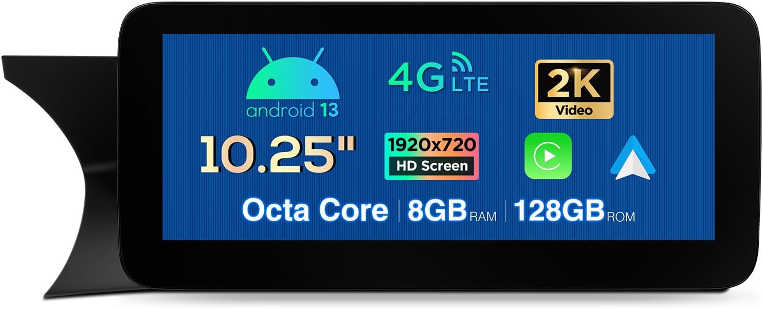 XTRONS 10.25 Inch Android 13 Car Stereo for Mercedes Benz C-Class W204 (2011-2014) NTG4.5/4.7, IPS Touch Screen 8+128GB Global 4G Car Radio GPS Navigation Support Wireless CarPlay Android Auto