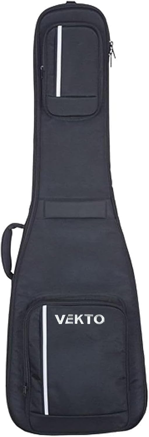 VEKTO Bass Guitar Gig Bag 28mm Padded 1000D Waterproof Oxford, Detachable Neck Support Black,Thick Foam, Dual Adjustable Shoulder Straps, Large Pocket
