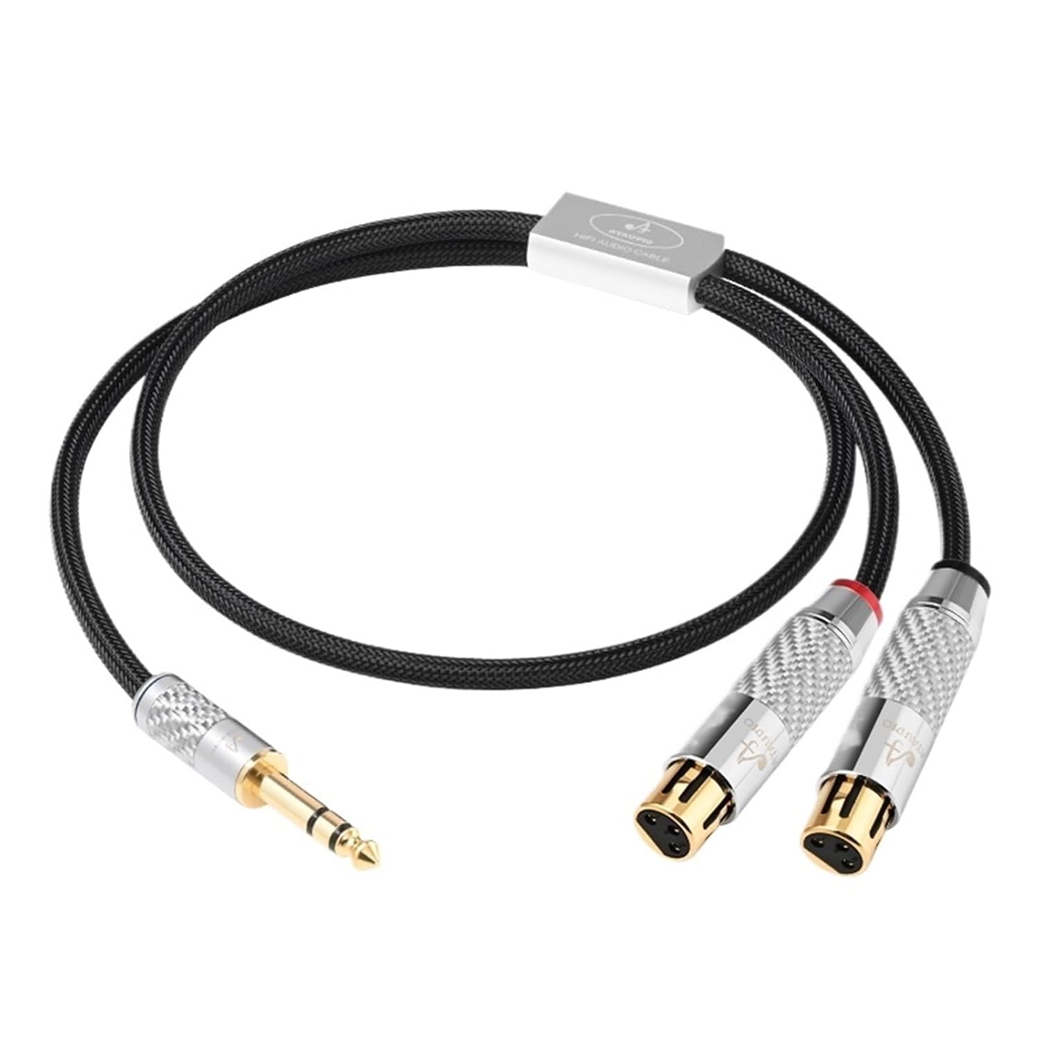 HiFi 6.5mm to 2XLR Splitter Audio Cable Gold Plated Plug 6.5 TRS to 2XLR Male/Female Microphone Cable Splitter Adapter(0.5m)