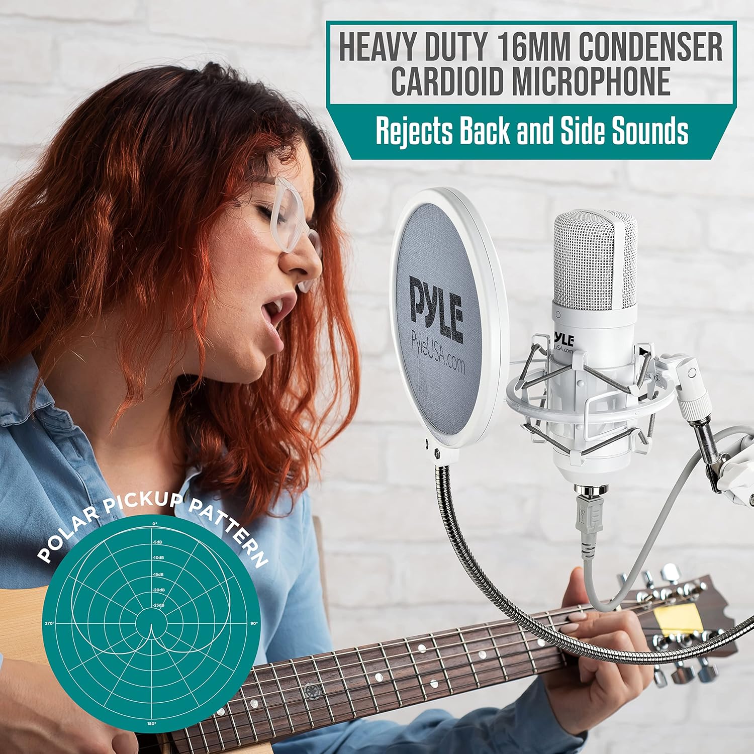 USB Studio Mic Desk Microphone Streaming Kit Professional Audio Cardioid Condenser Boom Arm Stand, Pop Filter, for Podcast Gaming Setup, Studio, YouTube, Works w/Windows Mac PC