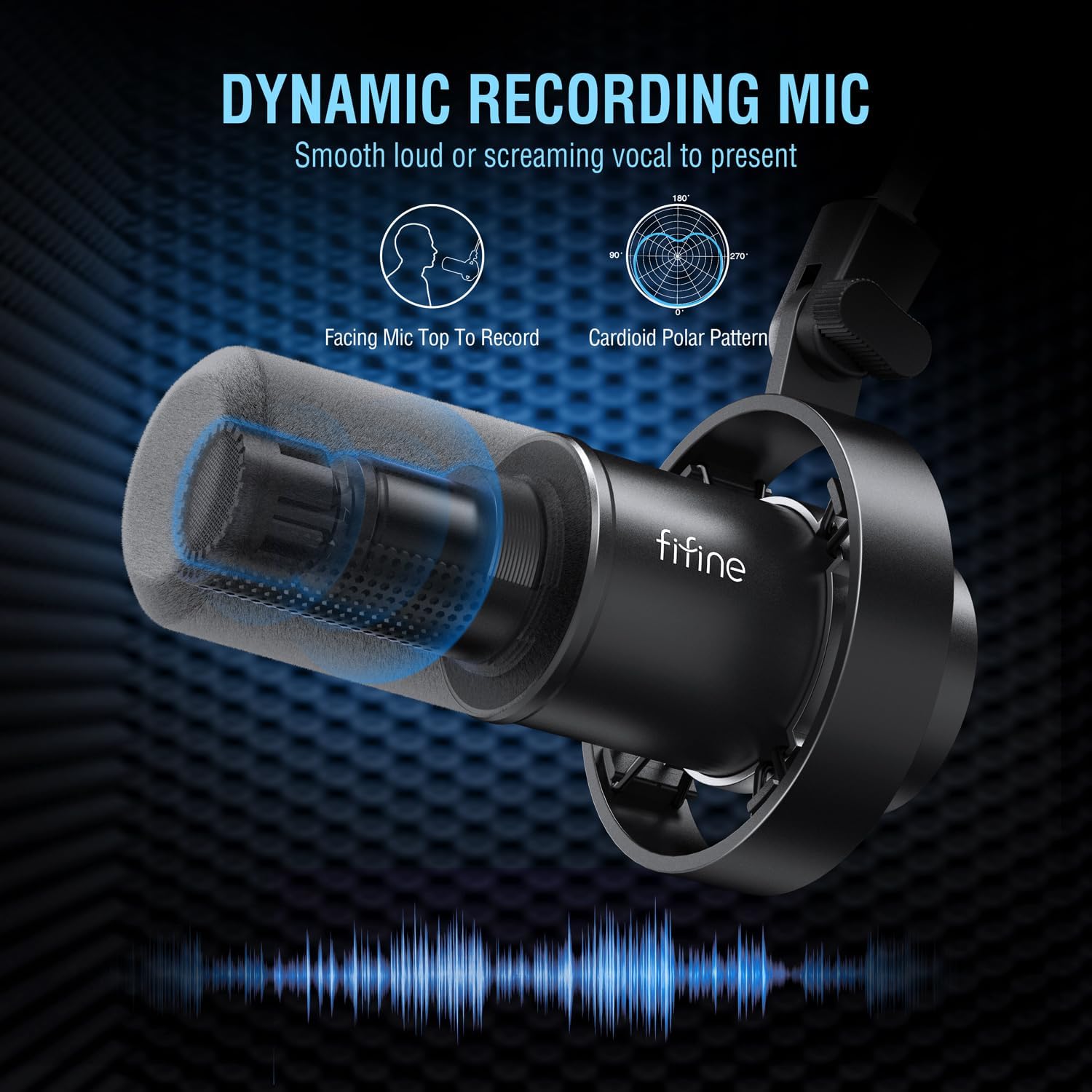 FIFINE Gaming Audio Mixer and XLR/USB Dynamic Microphone Bundle, Streaming 4-Channel RGB Mixer with XLR Microphone Interface,48V Phantom Power for Game, Voice, Podcast, Recording, YouTube (SC3+K688)