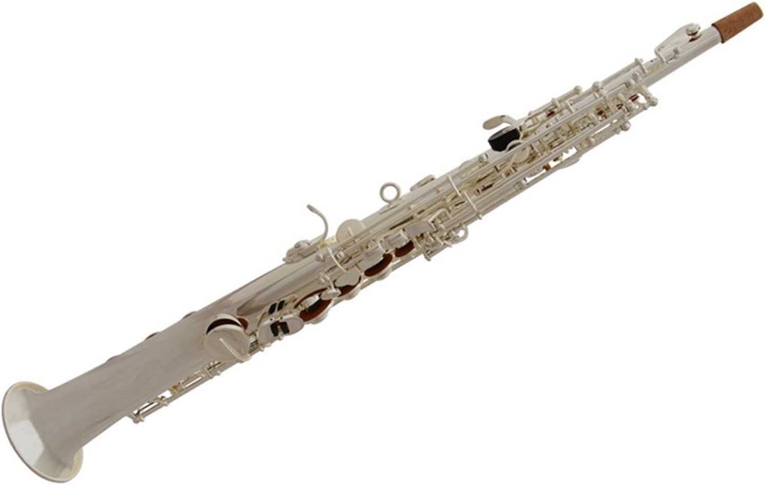 Saxophone for Beginners Saxophone Musical Instrument Saxophone Woodwind Instrument Silver-Plated B Flat Soprano Saxophone with Box