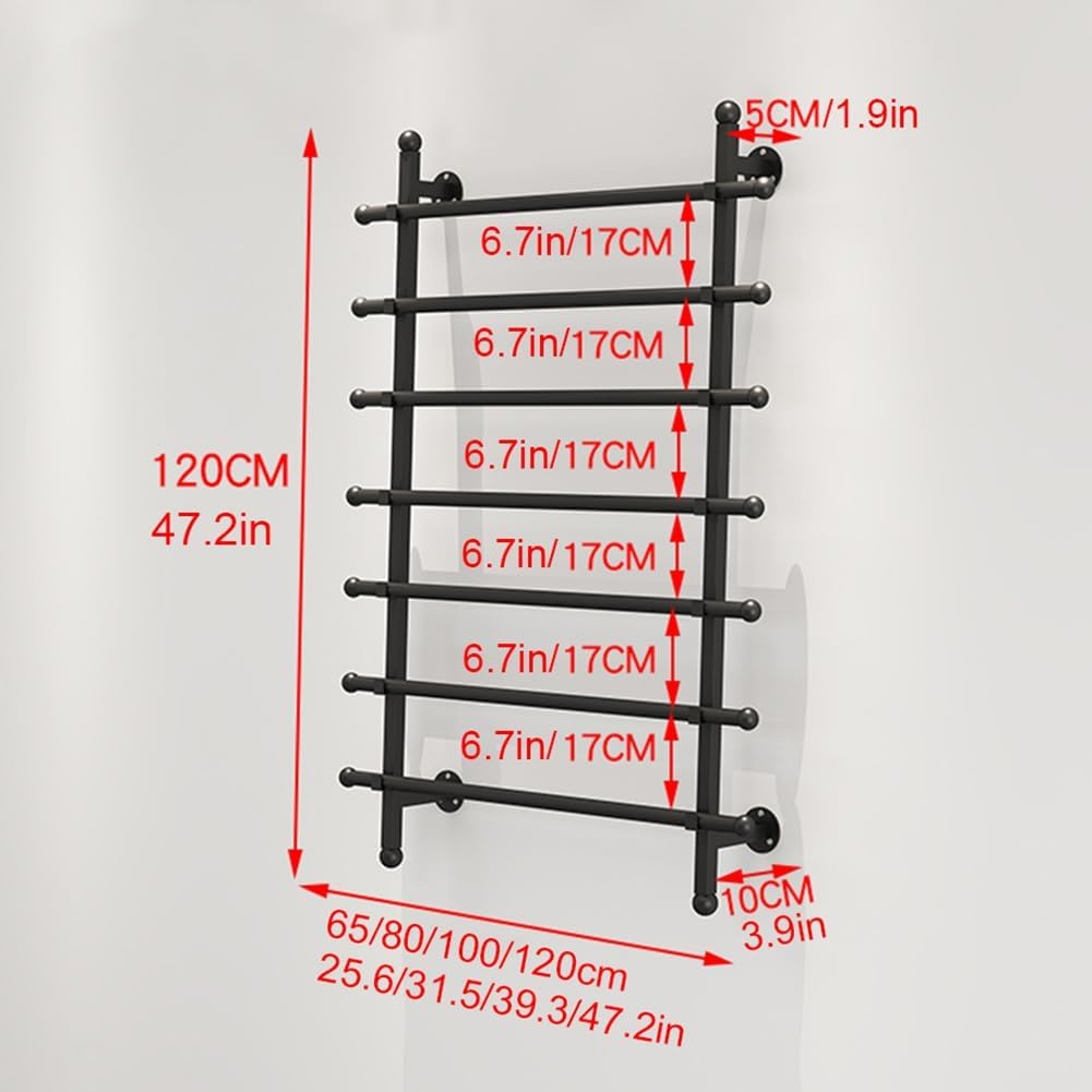 Wall Mount Ribbon Holder Organizer Rack, Wrapping Paper Display Rack, Vinyl Rolls Dispensing Rack, Retail Scarf Flower Shop Storage (Color : Black, Size : 31.5x3.9x47.2in)