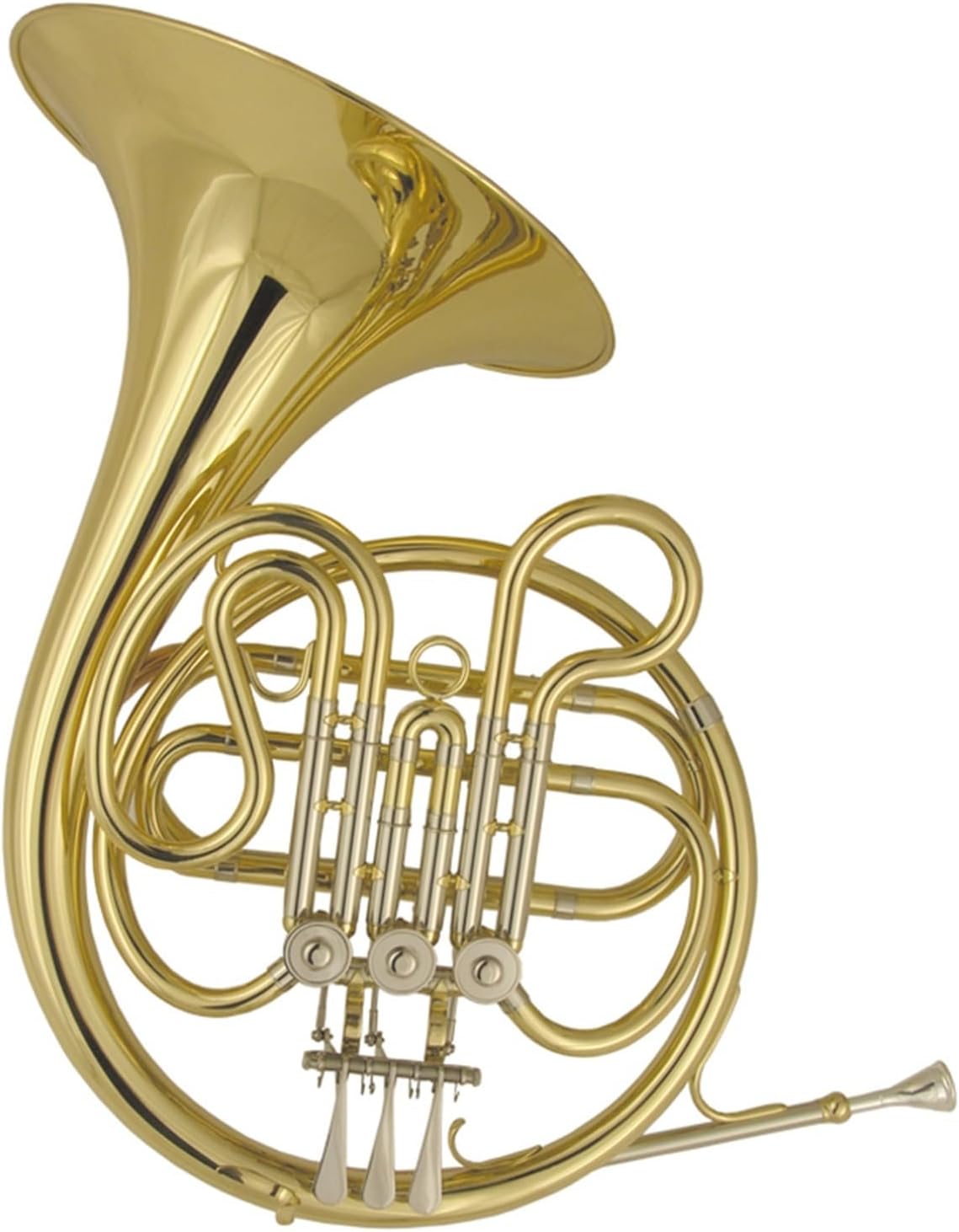 4 Key French Horn Brass Lacquer Gold 3 Key Single Row French Horn Beginner Playing Instrument