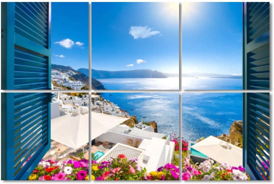 6 Pack Art Acoustic Panels Window View Flowers Soundproof Wall Panels Padding Decorative Sound Absorbing Panels 72