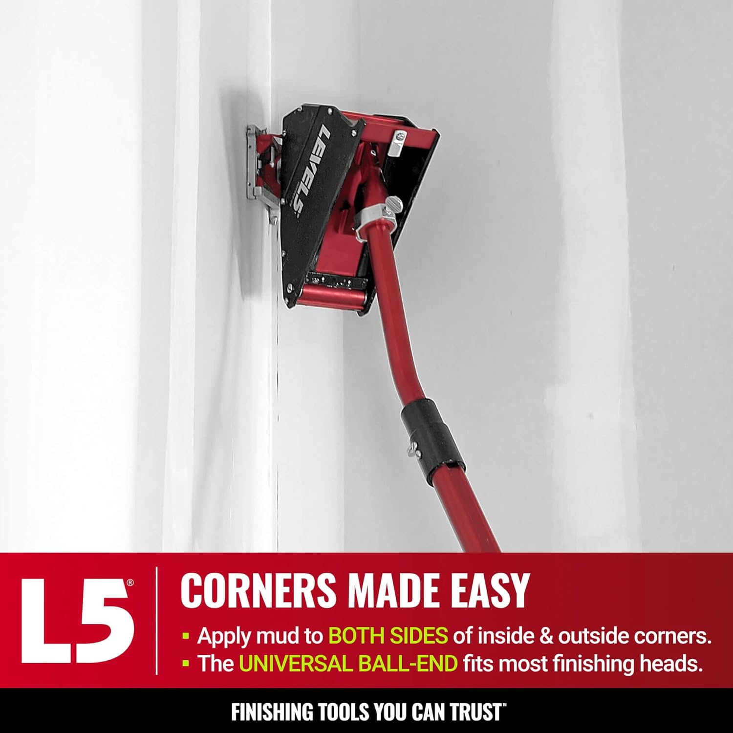 8-Inch Corner Applicator Box + Handle - LEVEL5 | Pro-Grade | Drywall Gyprock Plasterboard Sheetrock | 4-502