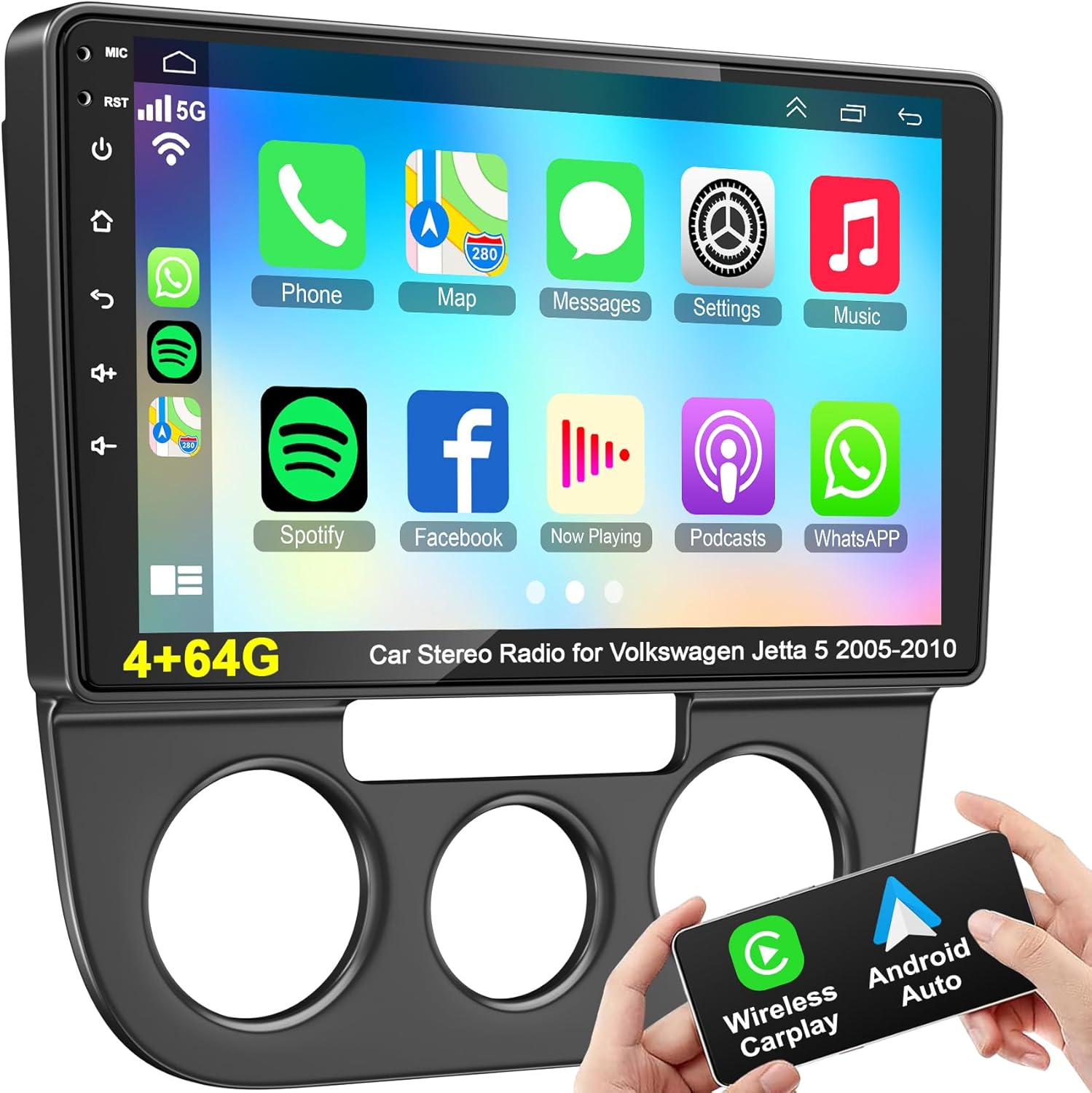 Android 13 Car Radio for Volkswagen Jetta 5 2005-2010 Head Unit, 10