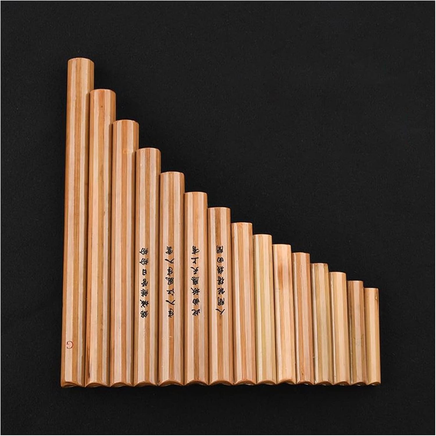 PanPipes Woodwind Instrument 15-Pipe 22-Pipe C/D/E/F/G Tune Bitter Bamboo Pan Flute Suitable for Beginner Students (Color : 15 Tube F Key)