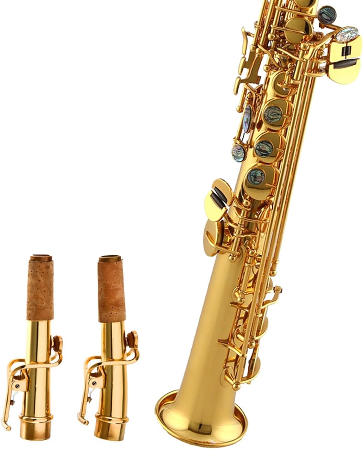 Saxophone Straight B-Flat Split Soprano Saxophone Key Type Woodwind Instrument