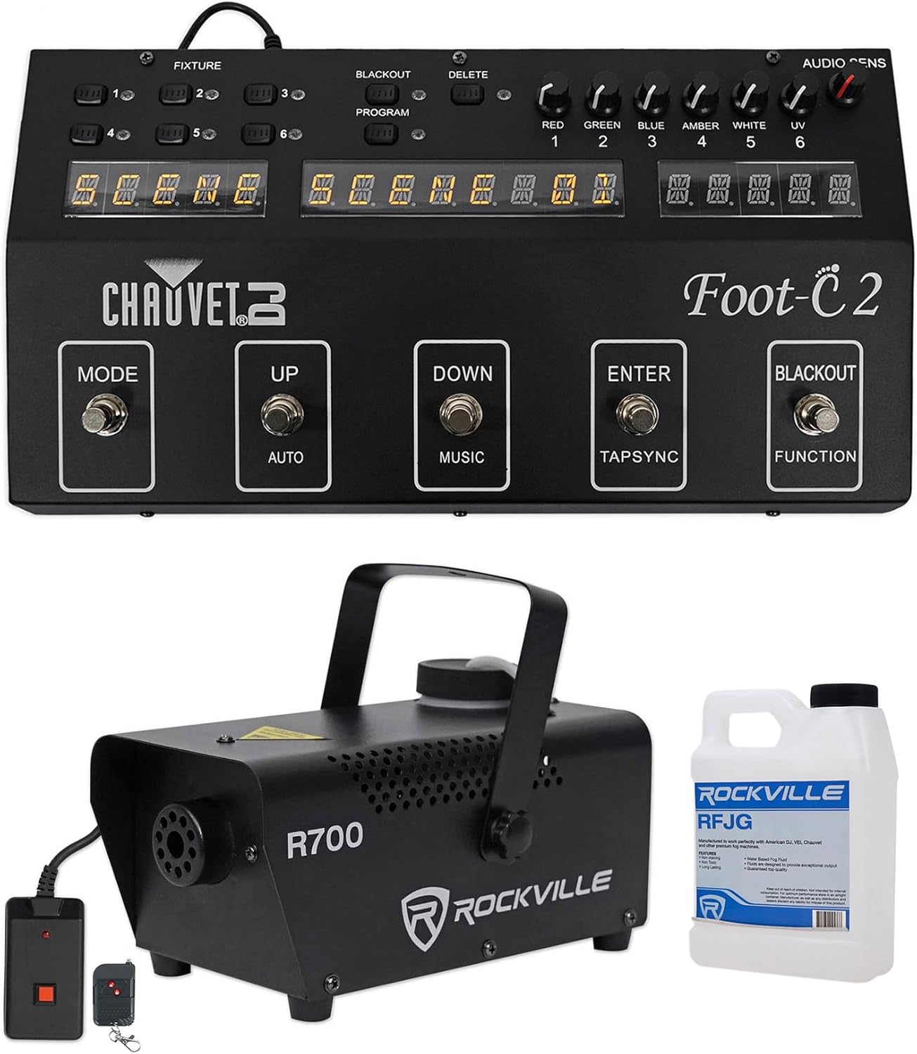 Chauvet DJ Foot C-2 36-Channel DMX Foot Controller w/MIDI Input w/Display+Fogger